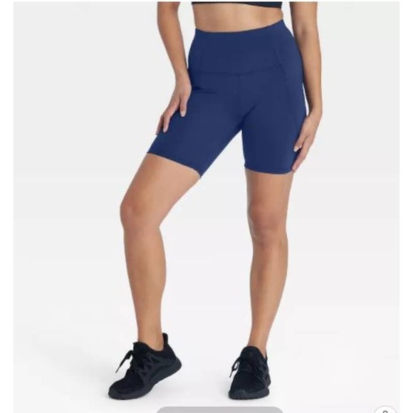 all in motion Pants - All in Motion NWT High Waisted Bike Shorts Blue XL